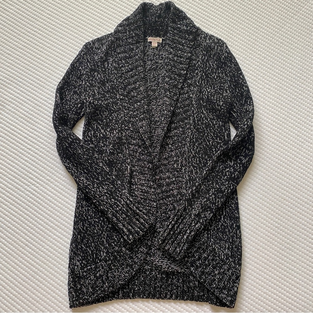 Long Knit Black Sweater/Cardigan - XS